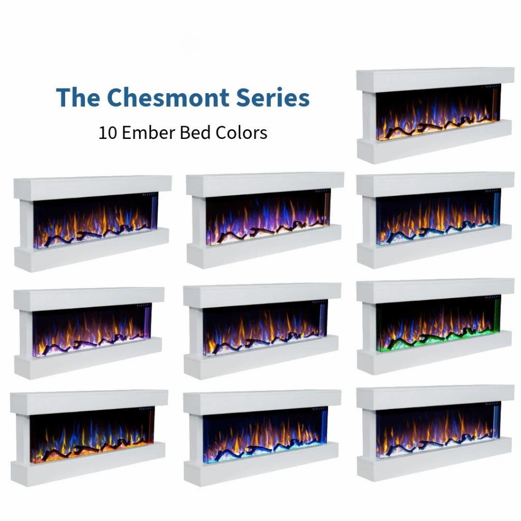 Touchstone Chesmont 50" Wall Mount 3-Sided Smart Electric Fireplace