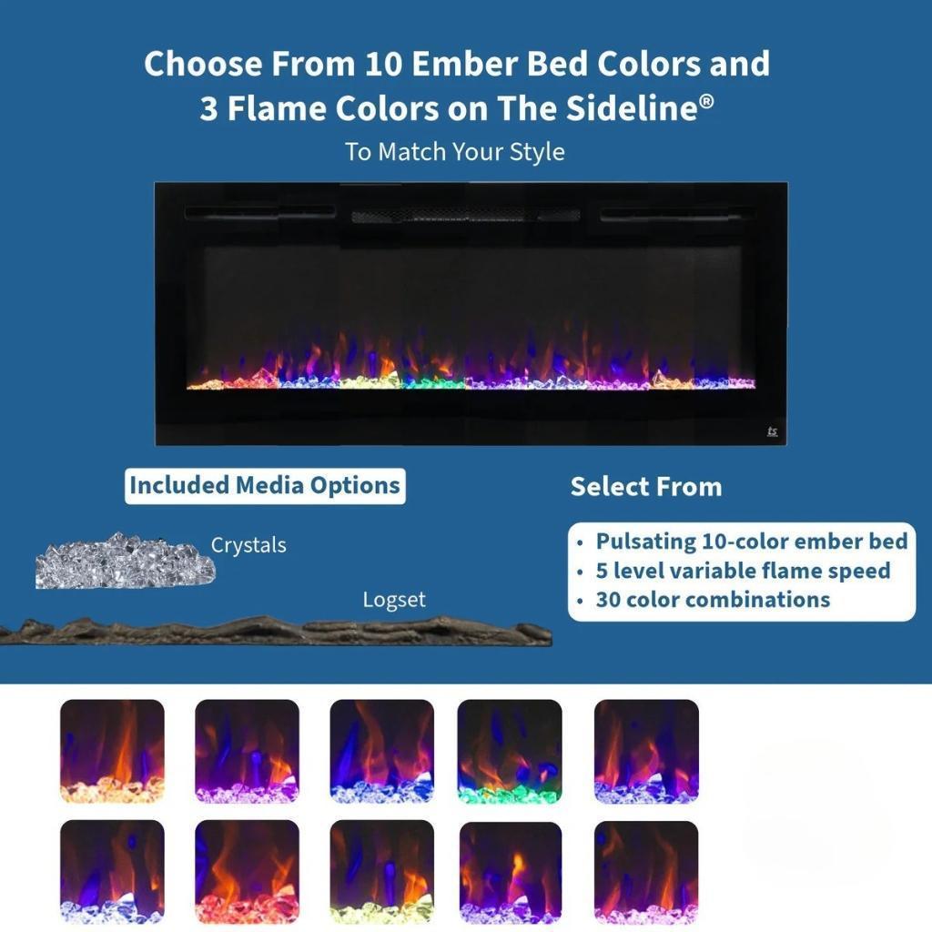 Touchstone Sideline Elite Smart 100" Recessed Electric Fireplace