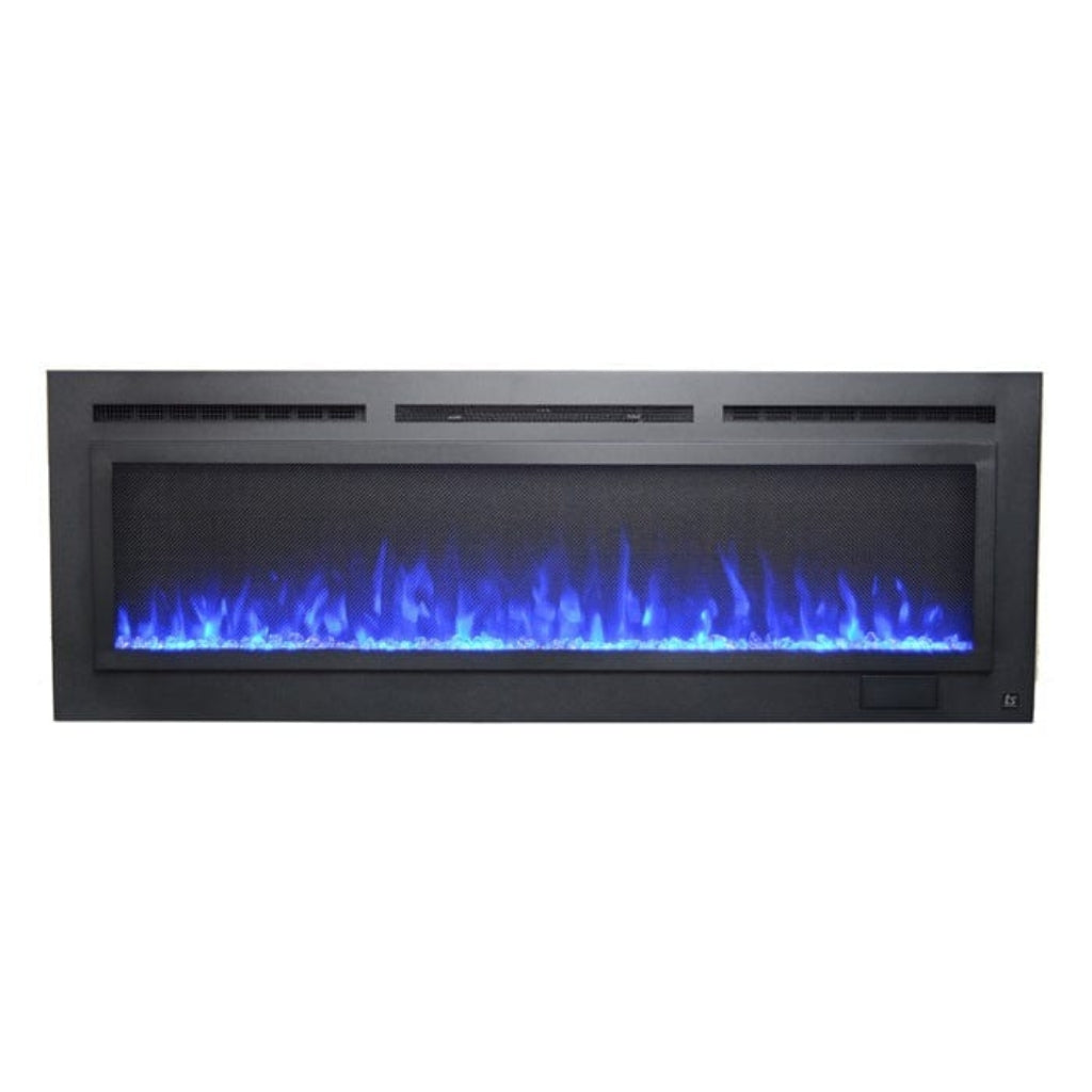 Touchstone Sideline Steel 60" Recessed Electric Fireplace with Non Reflective Mesh Screen