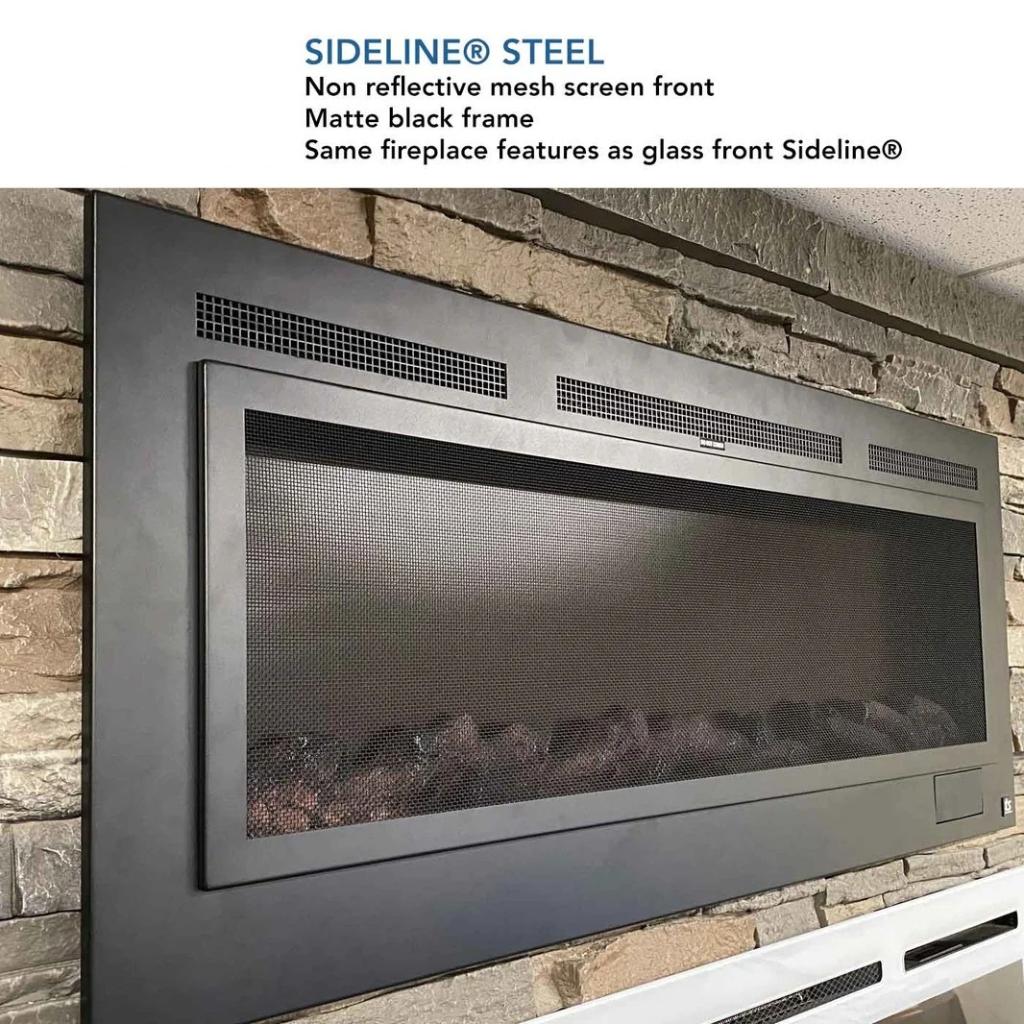 Touchstone Forte Steel 40" Recessed Electric Fireplace with Non Reflective Mesh Screen