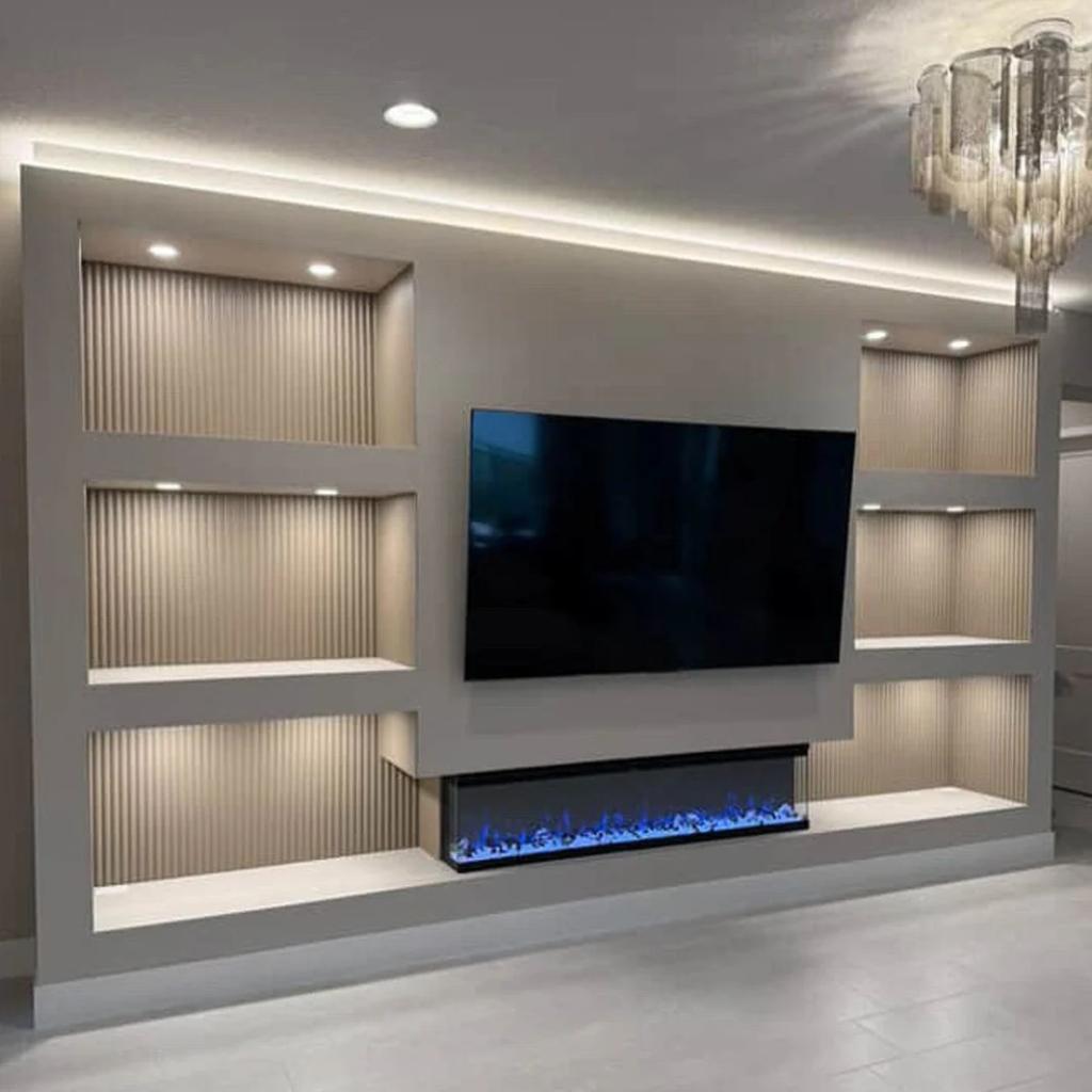 Touchstone Sideline Infinity 3-Sided 72" Smart Recessed Electric Fireplace