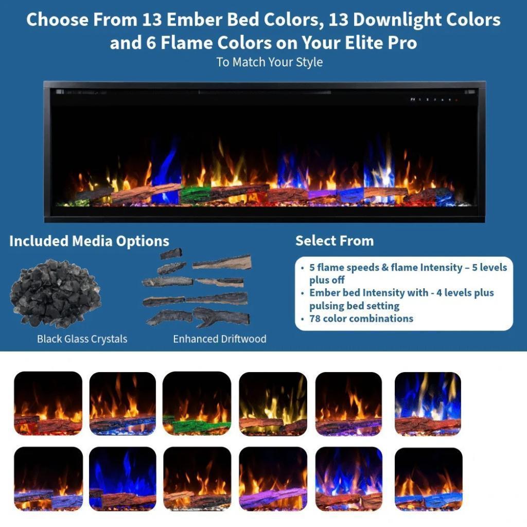 Touchstone Sideline Elite Pro 84-inch Smart Electric Fireplace