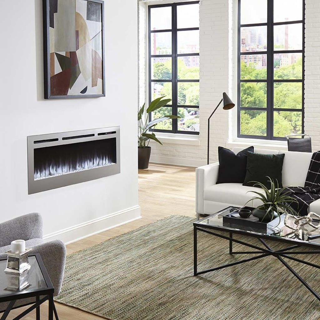 Touchstone Sideline 50" Stainless Steel Recessed Electric Fireplace