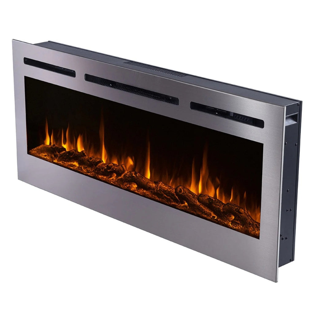 Touchstone Sideline 50" Stainless Steel Recessed Electric Fireplace