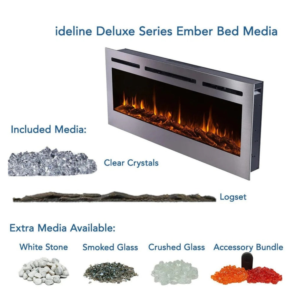 Touchstone Sideline 50" Stainless Steel Recessed Electric Fireplace