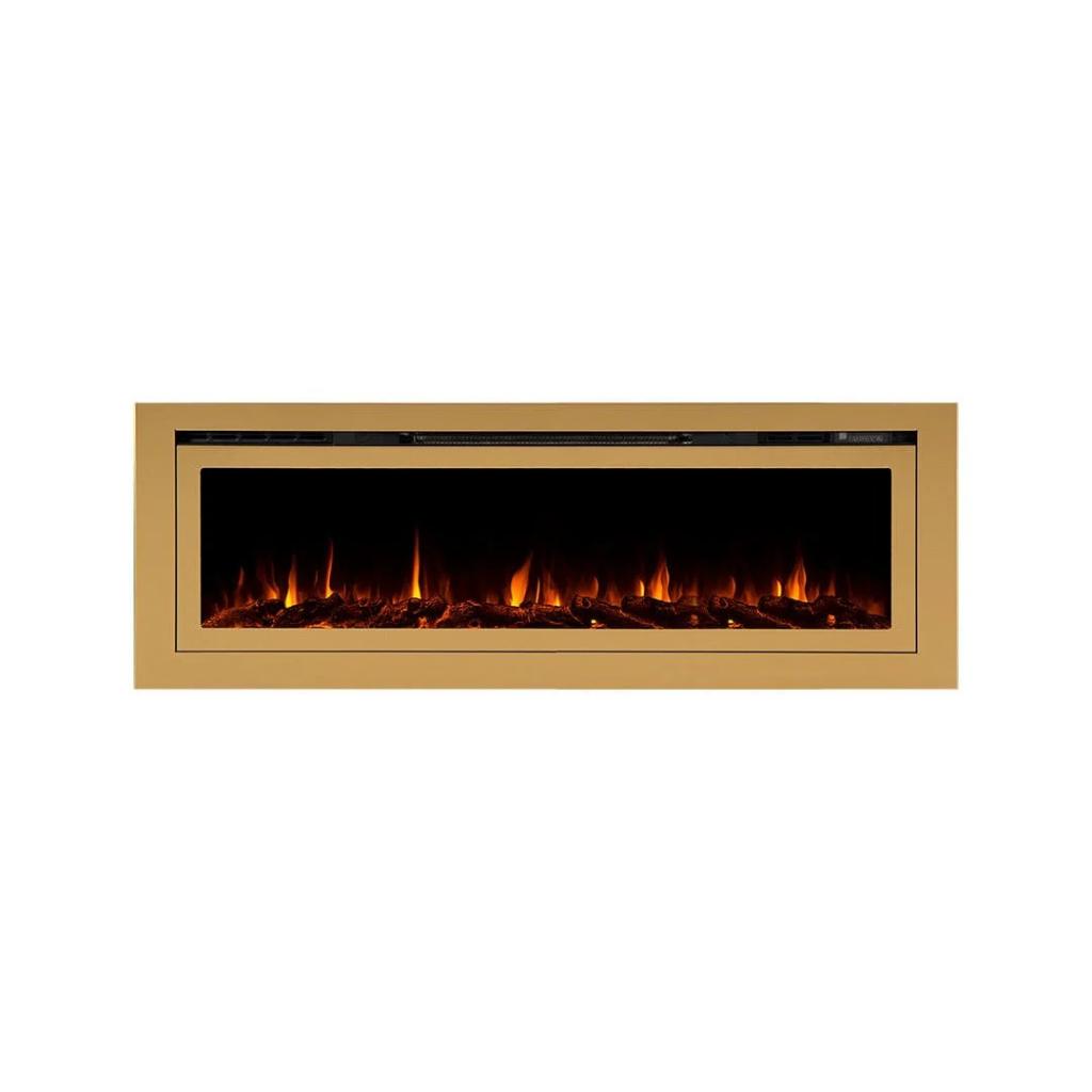 Touchstone Sideline Deluxe Gold 60" Recessed Smart Electric Fireplace