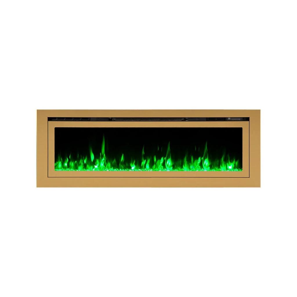 Touchstone Sideline Deluxe Gold 60" Recessed Smart Electric Fireplace