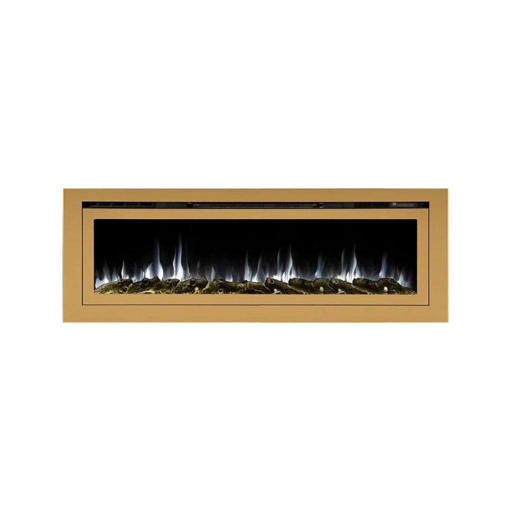 Touchstone Sideline Deluxe Gold 60" Recessed Smart Electric Fireplace