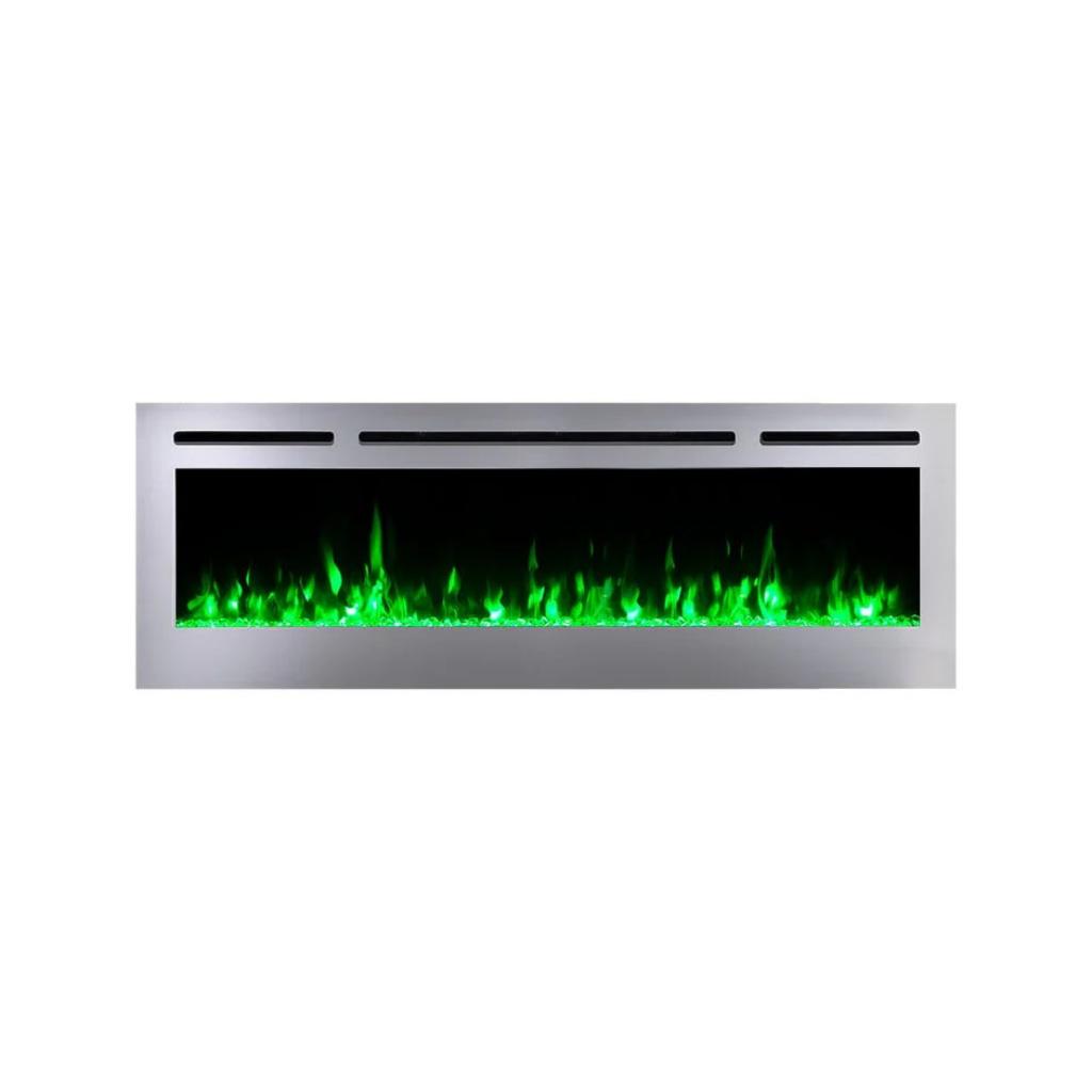 Touchstone Sideline Deluxe Stainless Steel 60" Recessed Smart Electric Fireplace