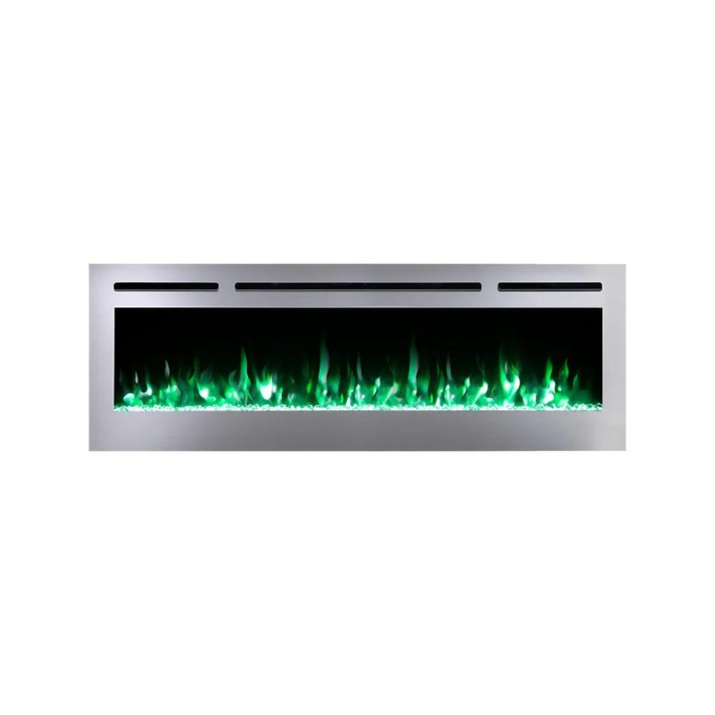 Touchstone Sideline Deluxe Stainless Steel 60" Recessed Smart Electric Fireplace