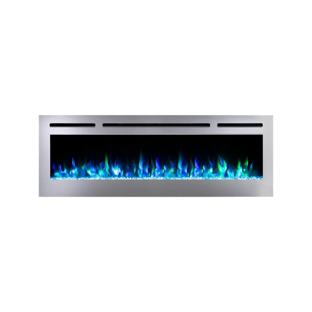 Touchstone Sideline Deluxe Stainless Steel 60" Recessed Smart Electric Fireplace