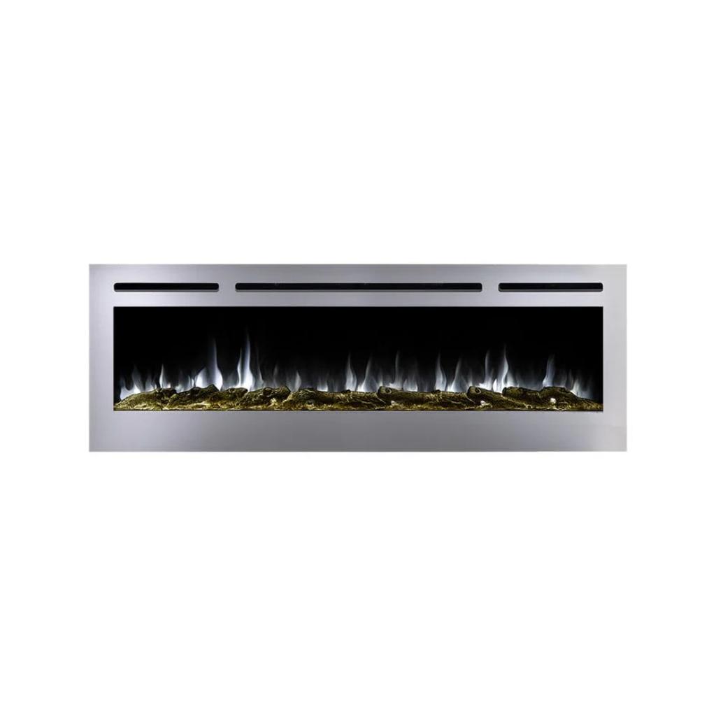 Touchstone Sideline Deluxe Stainless Steel 60" Recessed Smart Electric Fireplace