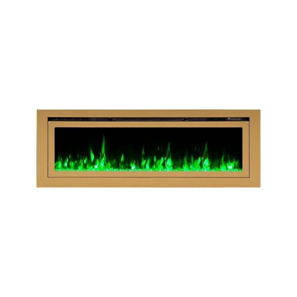 Touchstone Sideline Deluxe Gold 72" Recessed Smart Electric Fireplace