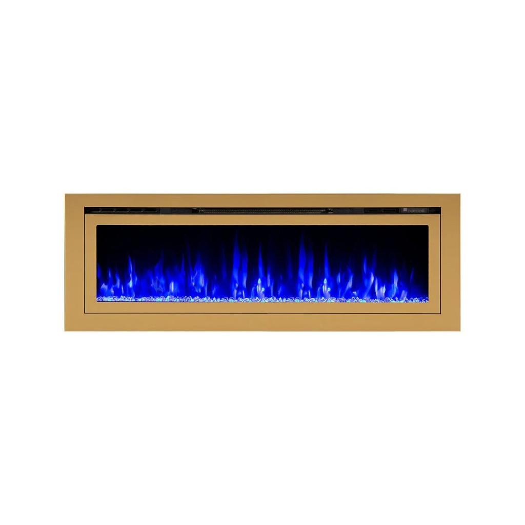 Touchstone Sideline Deluxe Gold 72" Recessed Smart Electric Fireplace