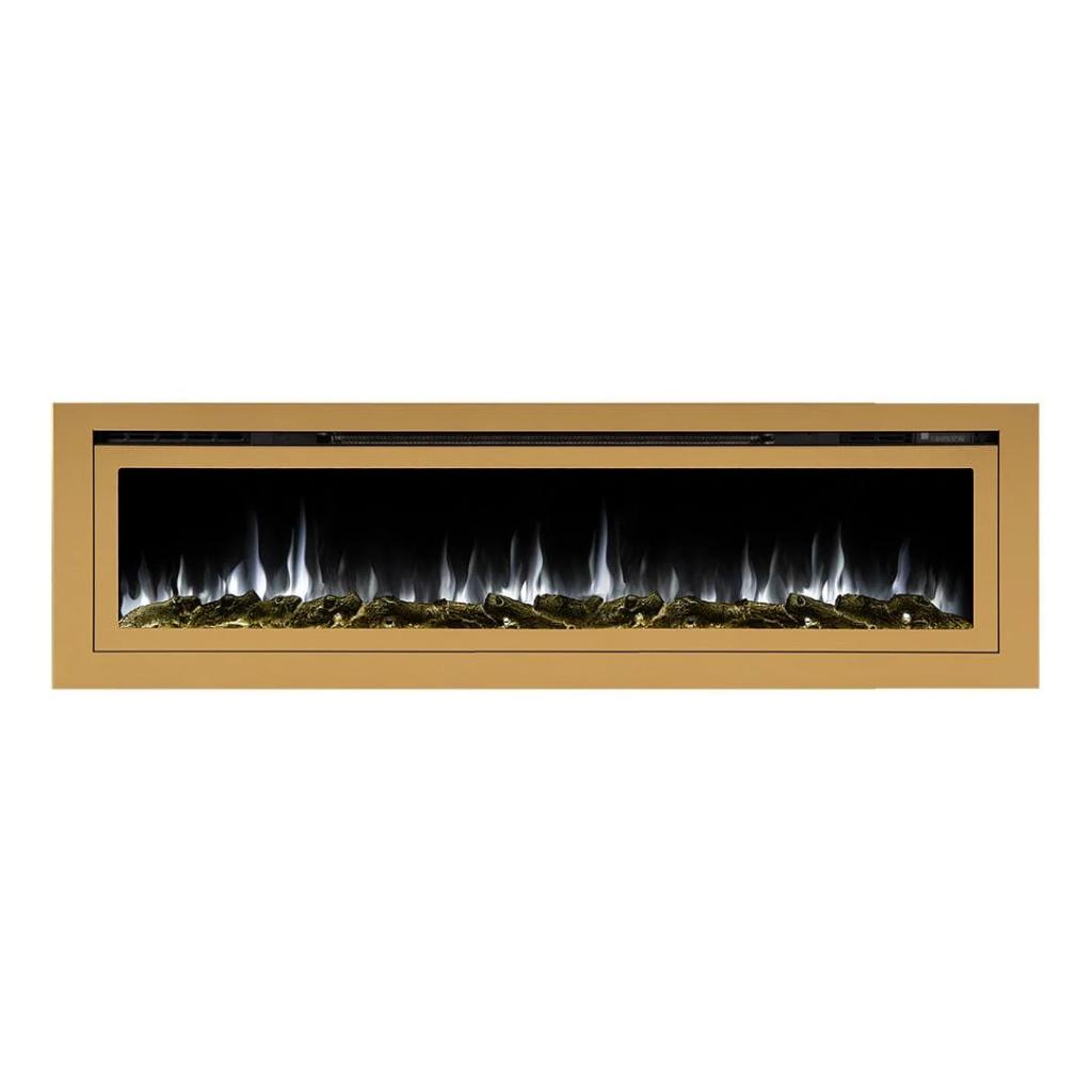Touchstone Sideline Deluxe Gold 72" Recessed Smart Electric Fireplace