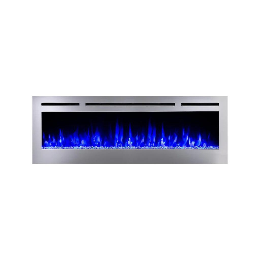 Touchstone Sideline Deluxe Stainless Steel 72" Recessed Smart Electric Fireplace