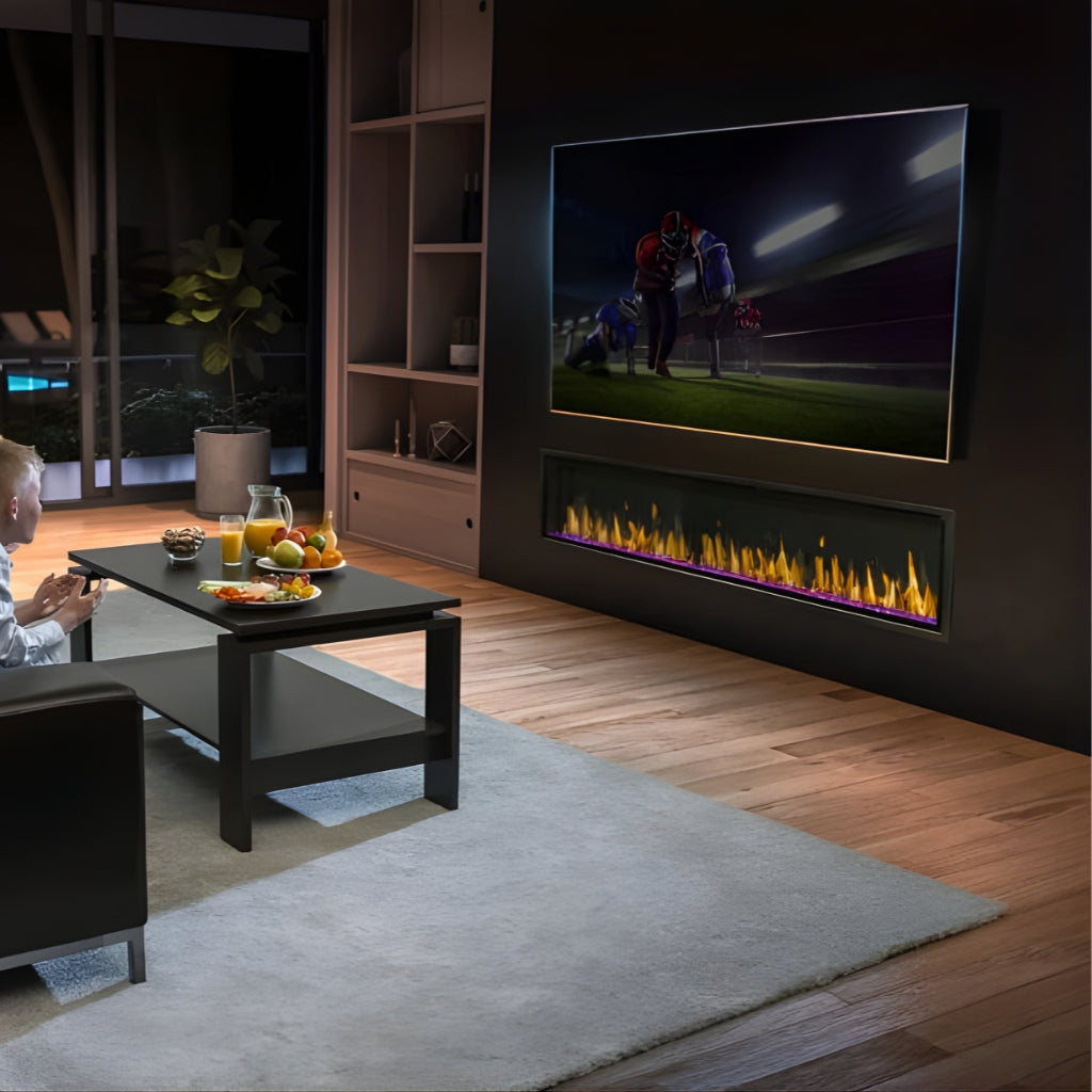 Modern Flames Orion Slim 76" Built-In Electric Fireplace (OR76-SLIM) - lifestyle view