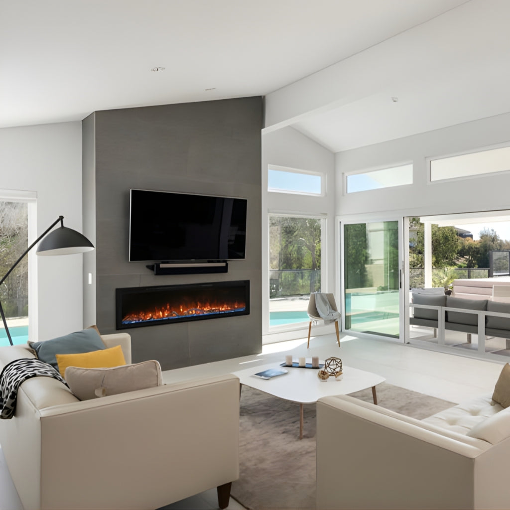 Modern Flames Spectrum Slimline 50" Wall Mount/Recessed Electric Fireplace (SPS-50B) - lifestyle view