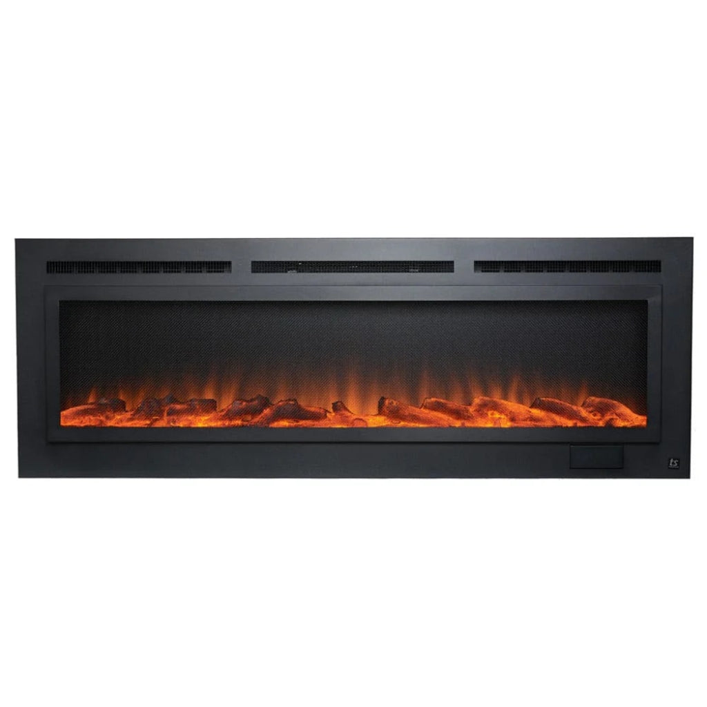 Touchstone Sideline Steel 60" Recessed Electric Fireplace with Non Reflective Mesh Screen