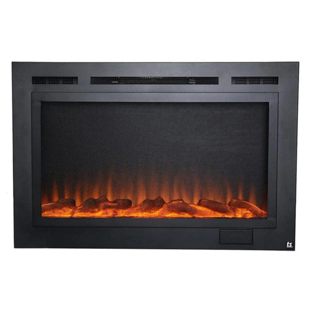 Touchstone Forte Steel 40" Recessed Electric Fireplace with Non Reflective Mesh Screen