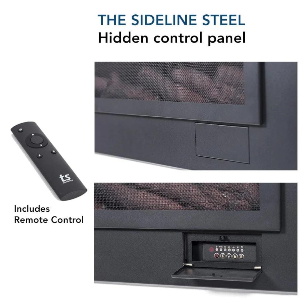 Touchstone Forte Steel 40" Recessed Electric Fireplace with Non Reflective Mesh Screen