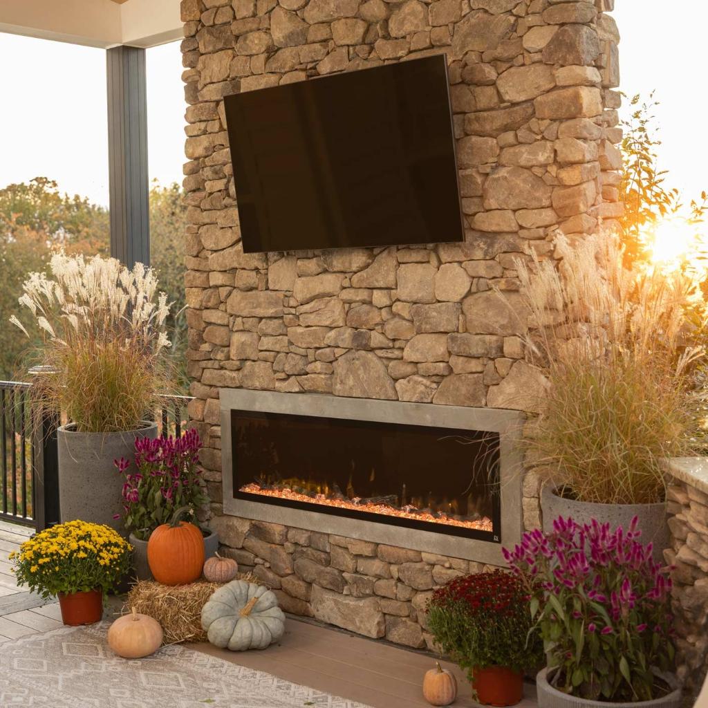 Touchstone Sideline Elite 60" Outdoor Weatherproof Smart Electric Fireplace