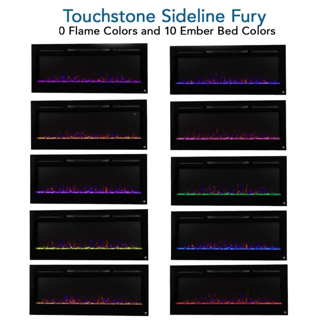 Touchstone Sideline Fury 46" Slim-Depth Recessed Smart Electric Fireplace
