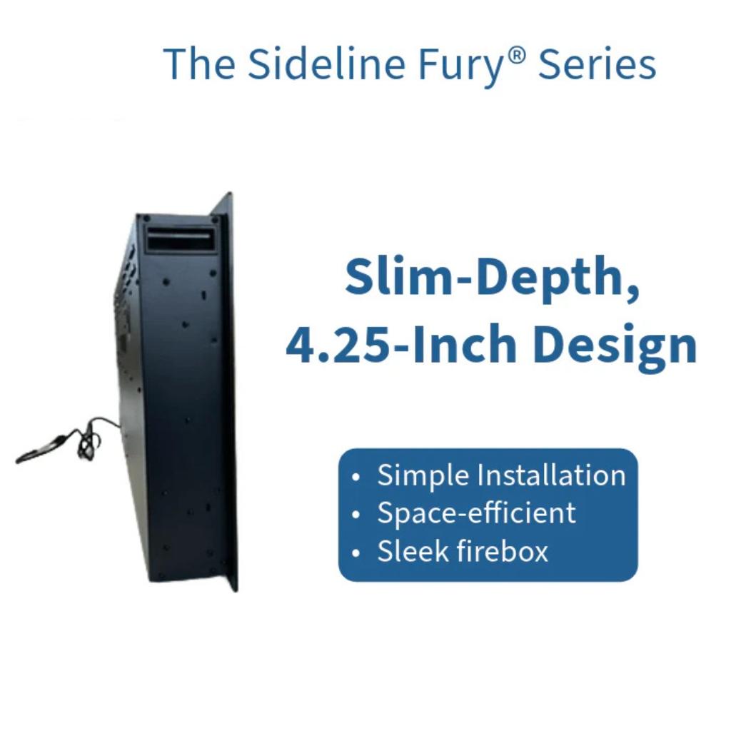 Touchstone Sideline Fury 46" Slim-Depth Recessed Smart Electric Fireplace