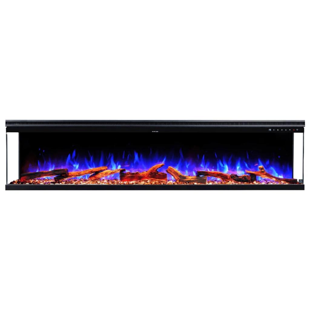 Touchstone Sideline Infinity Pro 84" 3 Sided Recessed Smart Electric Fireplace