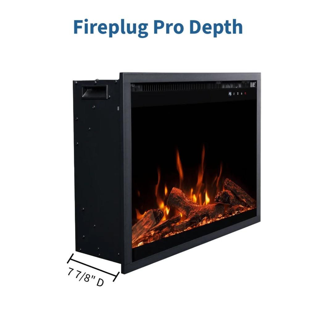 Touchstone Fireplug Pro 29" Smart Electric Fireplace Insert with Fire Crackle Sound