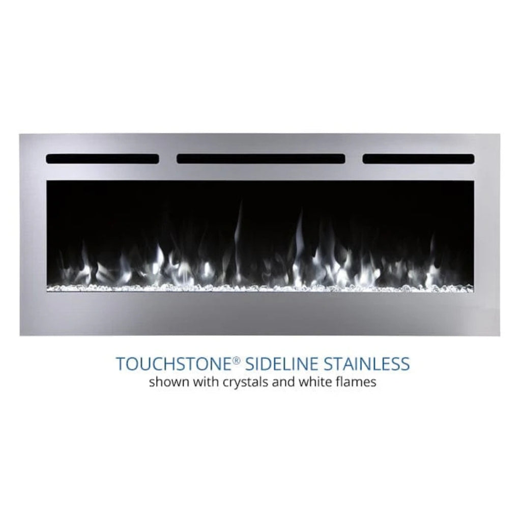Touchstone Sideline 50" Stainless Steel Recessed Electric Fireplace