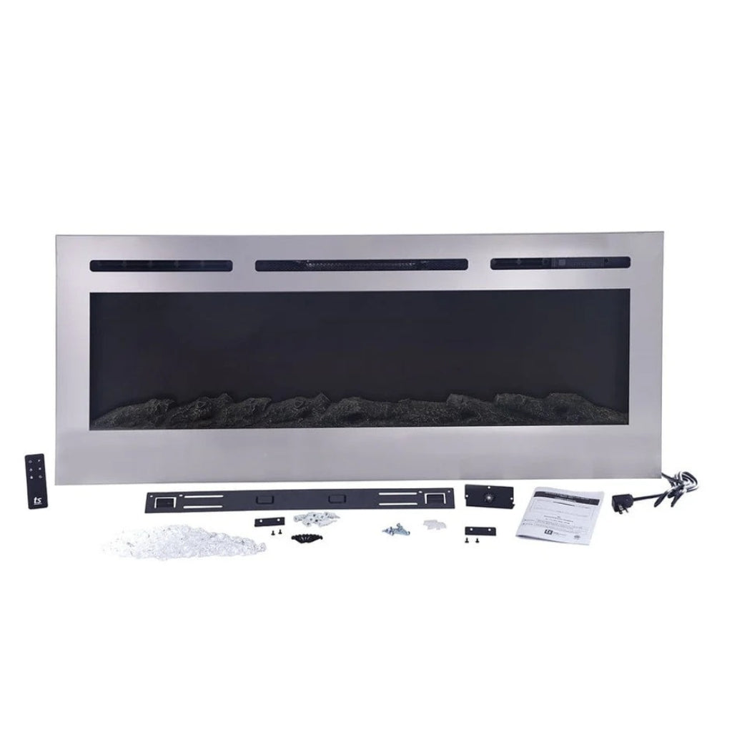 Touchstone Sideline 50" Stainless Steel Recessed Electric Fireplace