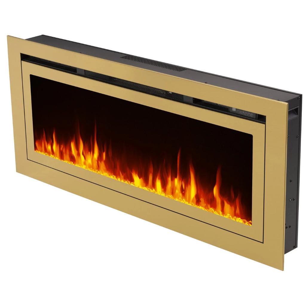 Touchstone Sideline Deluxe Gold 60" Recessed Smart Electric Fireplace