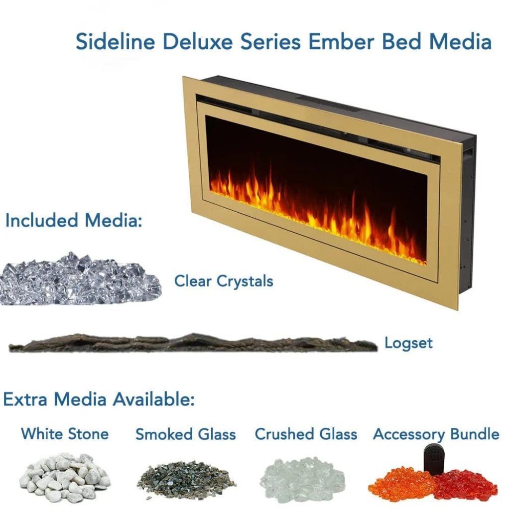 Touchstone Sideline Deluxe Gold 60" Recessed Smart Electric Fireplace