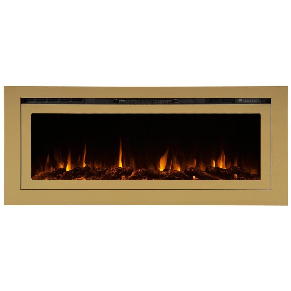 Touchstone Sideline Deluxe Gold 60" Recessed Smart Electric Fireplace
