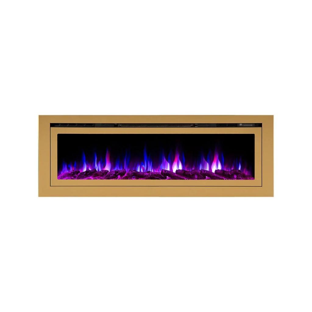 Touchstone Sideline Deluxe Gold 60" Recessed Smart Electric Fireplace