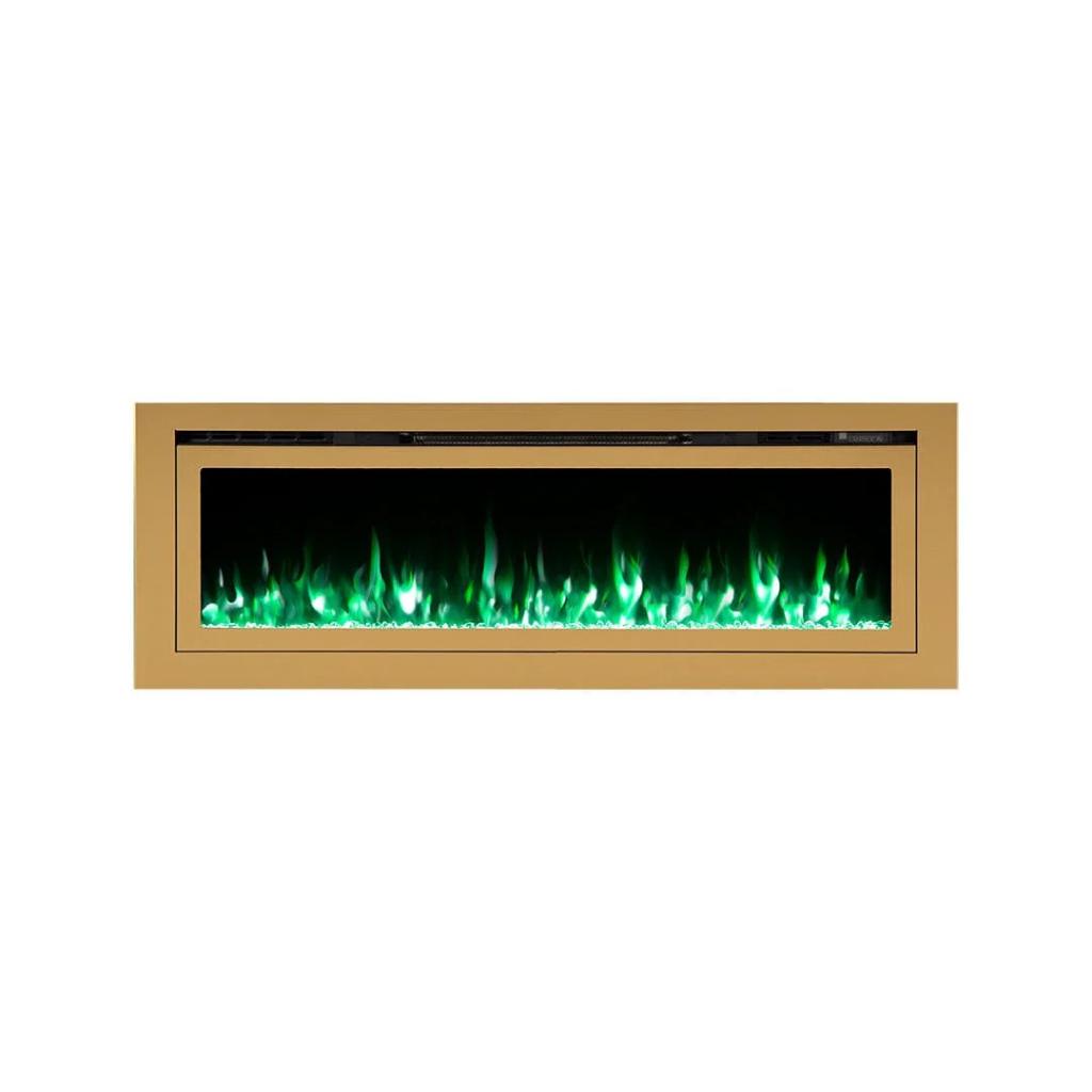 Touchstone Sideline Deluxe Gold 60" Recessed Smart Electric Fireplace
