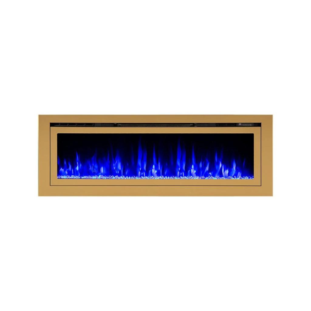 Touchstone Sideline Deluxe Gold 60" Recessed Smart Electric Fireplace