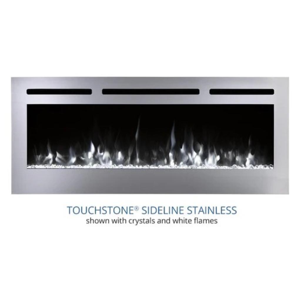 Touchstone Sideline Deluxe Stainless Steel 60" Recessed Smart Electric Fireplace