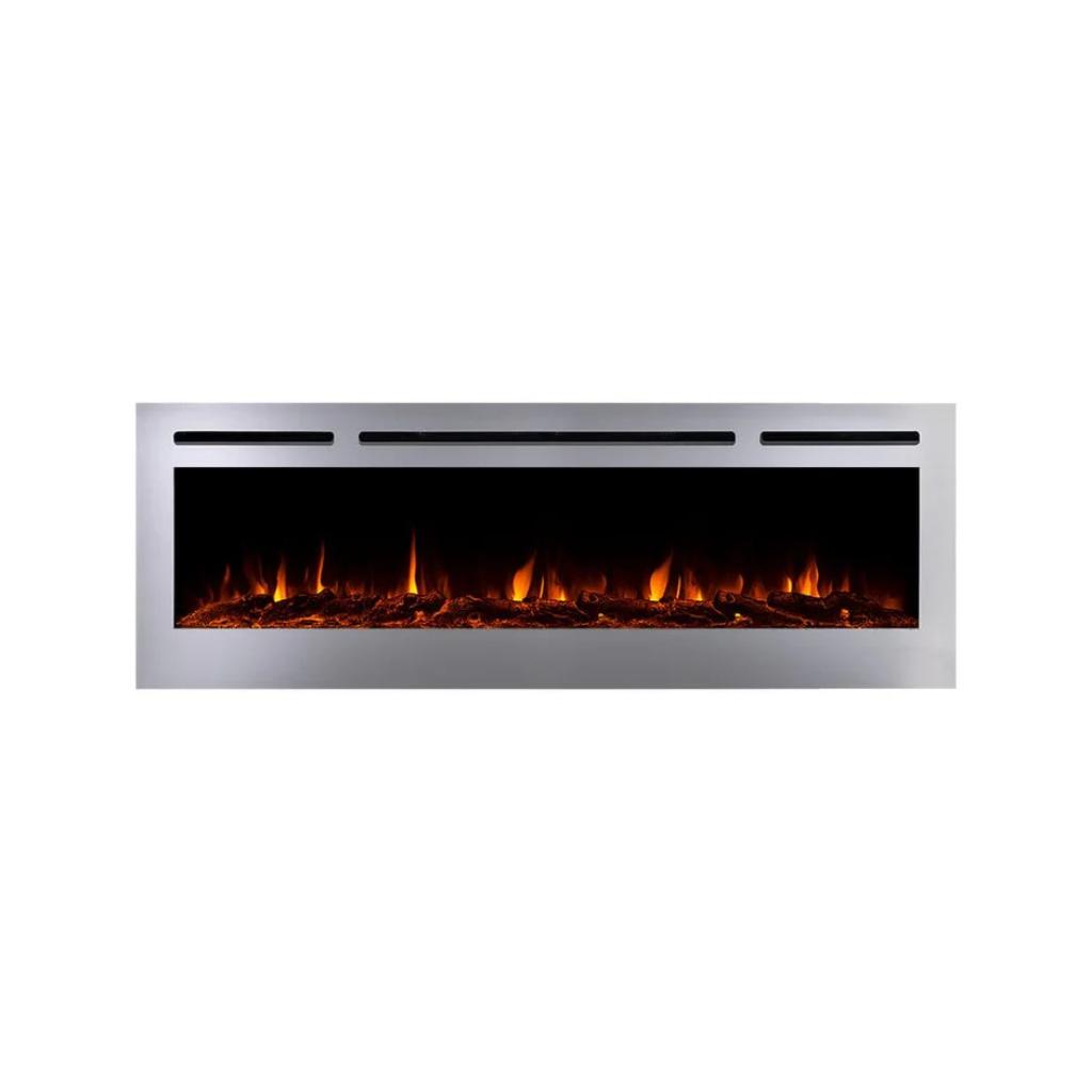 Touchstone Sideline Deluxe Stainless Steel 60" Recessed Smart Electric Fireplace