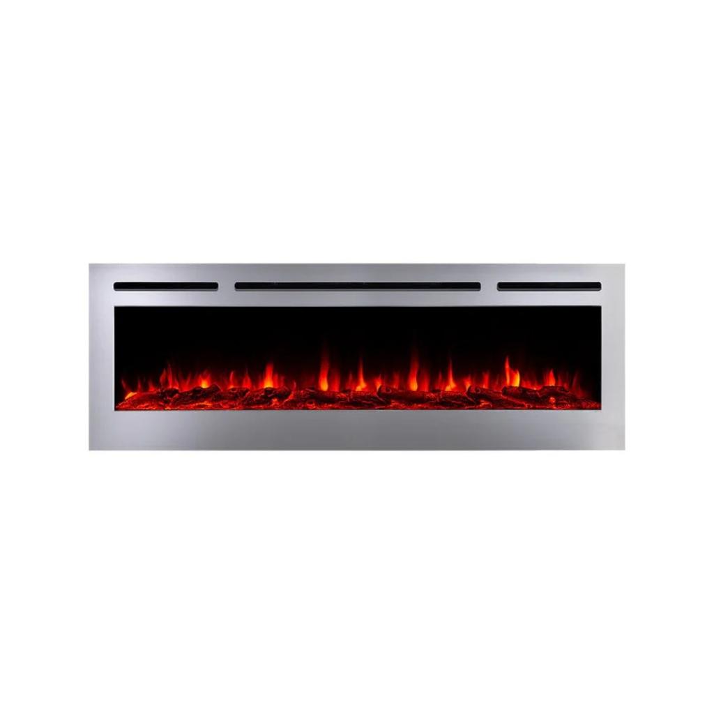 Touchstone Sideline Deluxe Stainless Steel 60" Recessed Smart Electric Fireplace