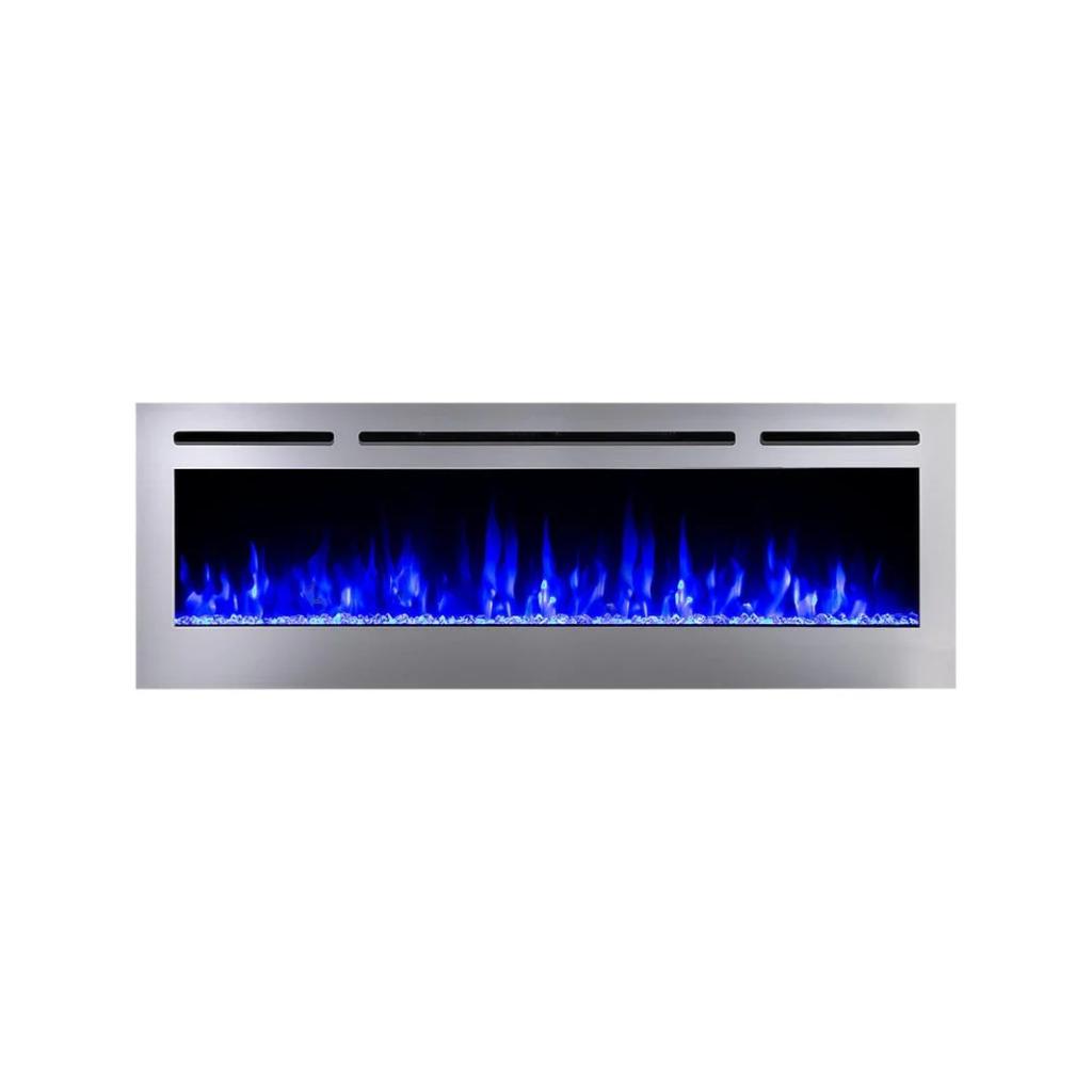 Touchstone Sideline Deluxe Stainless Steel 60" Recessed Smart Electric Fireplace