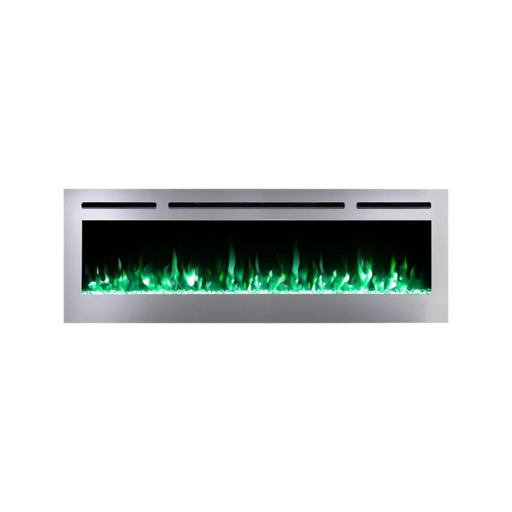 Touchstone Sideline Deluxe Stainless Steel 72" Recessed Smart Electric Fireplace