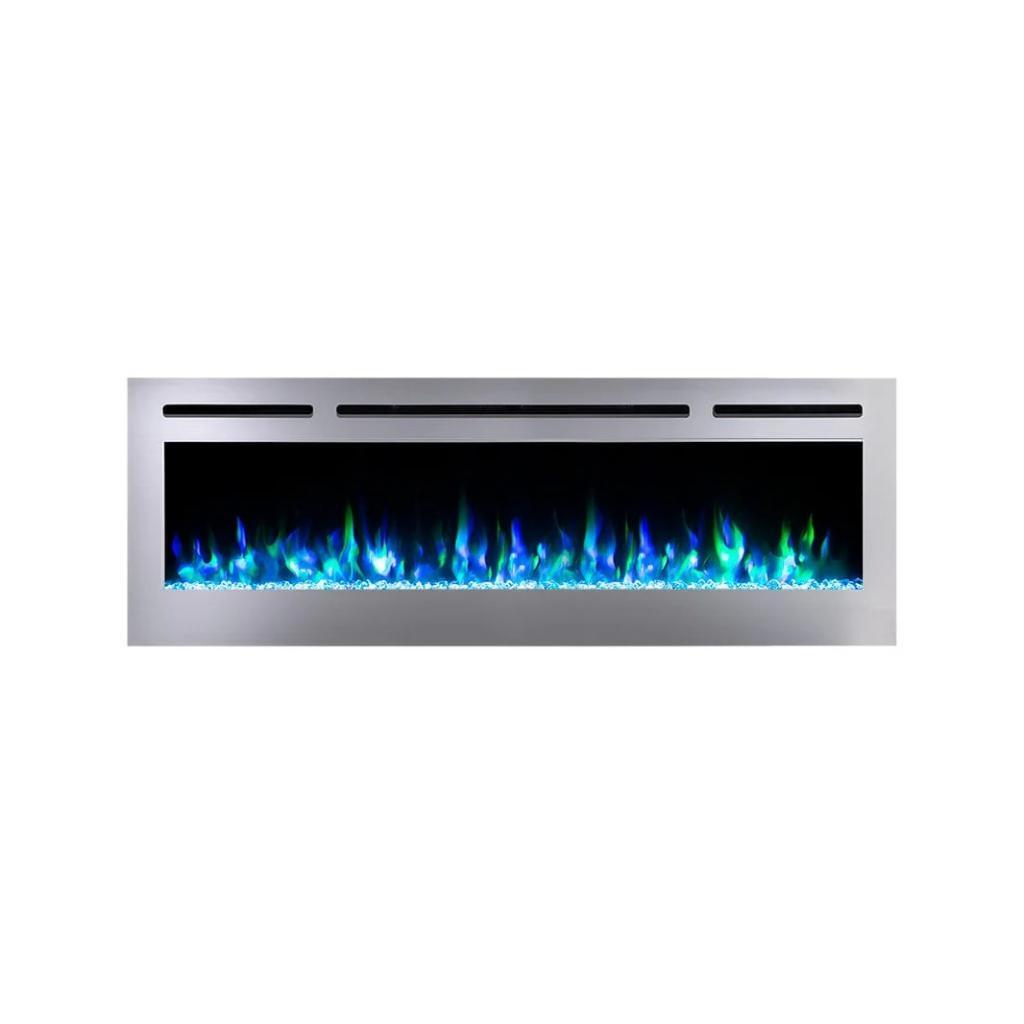 Touchstone Sideline Deluxe Stainless Steel 72" Recessed Smart Electric Fireplace