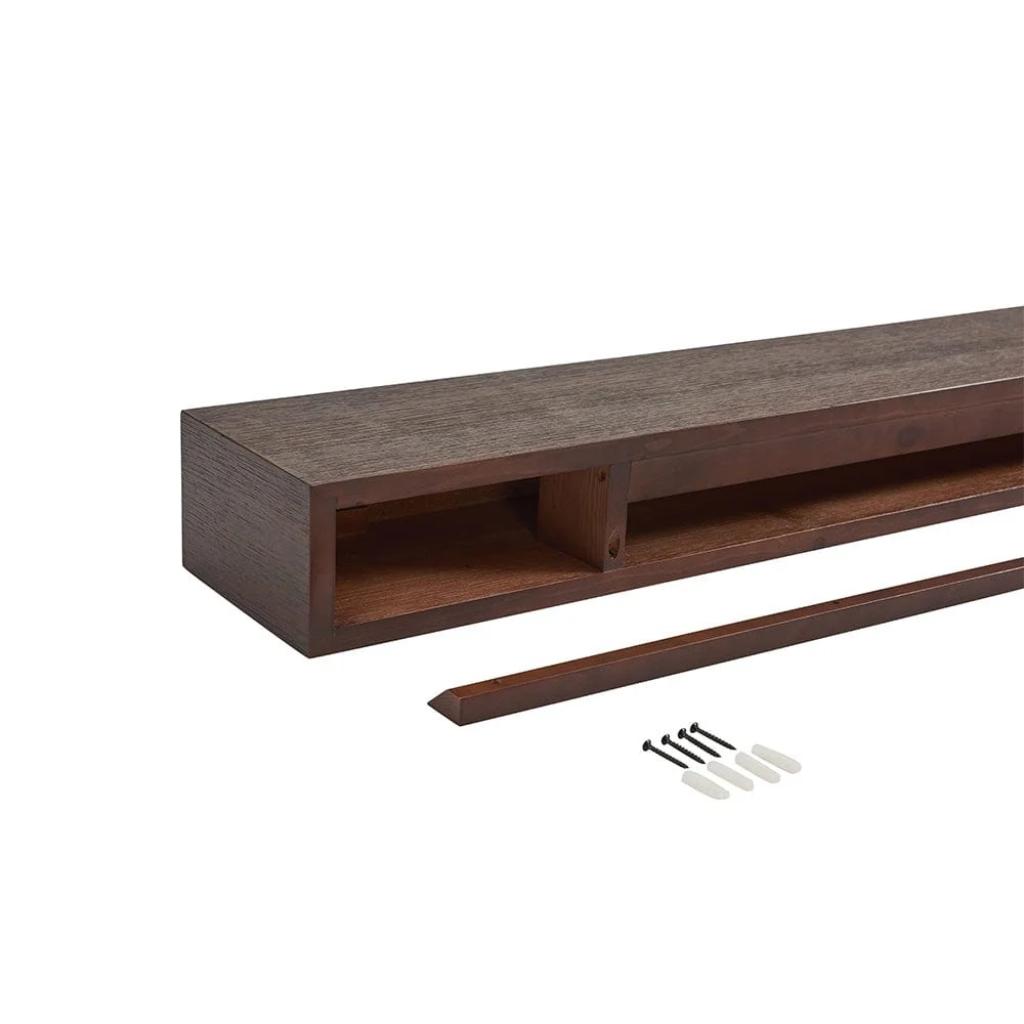 Touchstone Encase Floating Espresso Electric Fireplace Wood Mantel