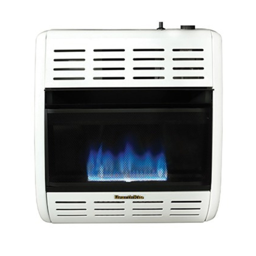 Empire 18" Modulating Hydraulic Thermostat, White 20,000 BTU Vent-Free BlueFlame Heater – Front View
