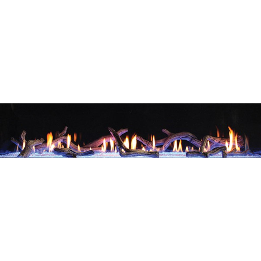 Empire Burncrete Driftwood 11 Piece Log Set for 72" Boulevard DV Fireplace – Front View