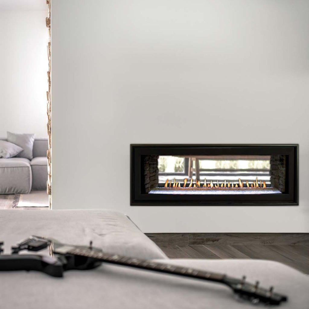 Empire Boulevard 48" Direct Vent See-Through Linear Gas Fireplace – Front View