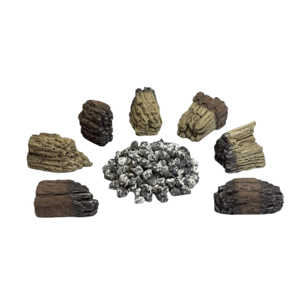 Empire Large Log and Ember Kit for 36" See-Thru and Peninsula Fireplaces (EK2) – Front View