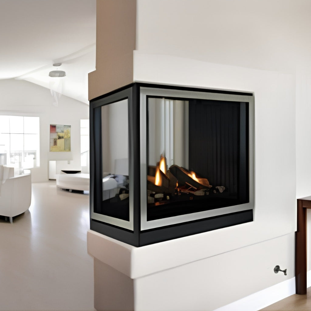 Empire Tahoe 36" Direct-Vent Clean Face Premium See-Through Fireplace – Front View